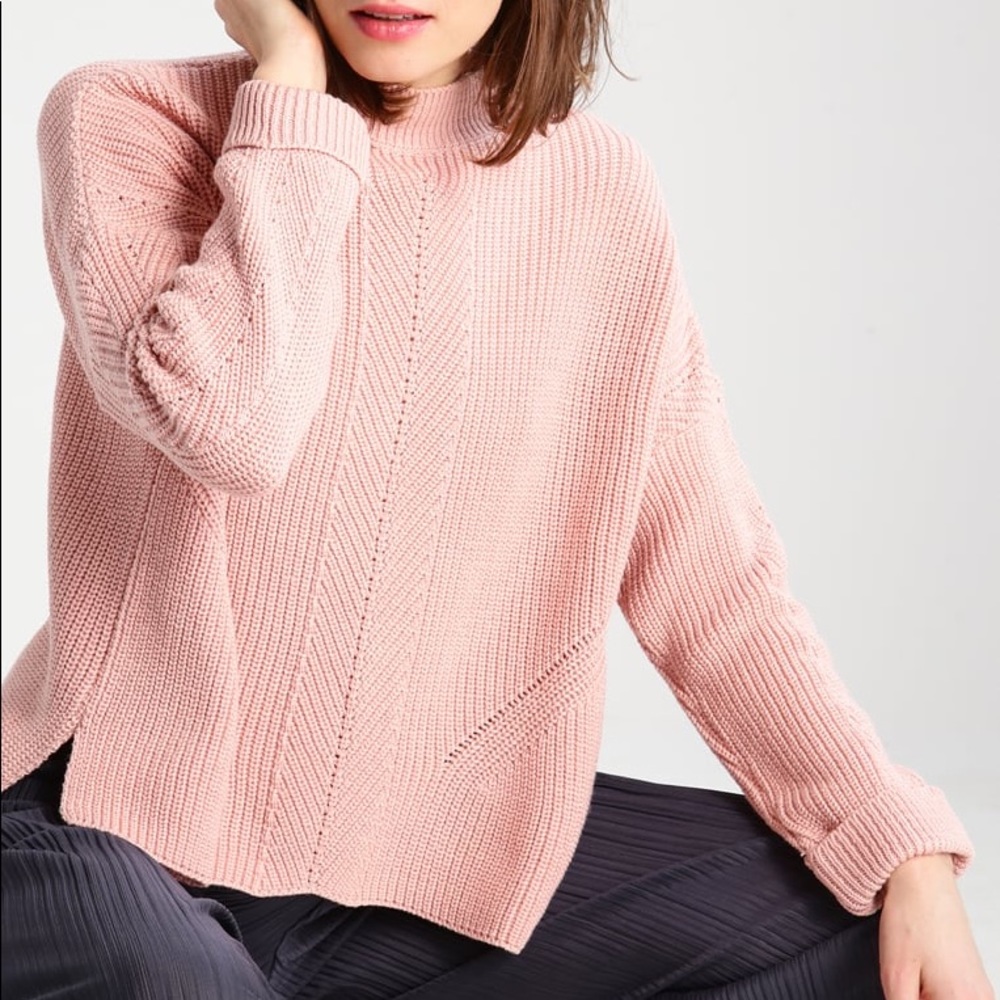 Topshop blush mock neck sweater